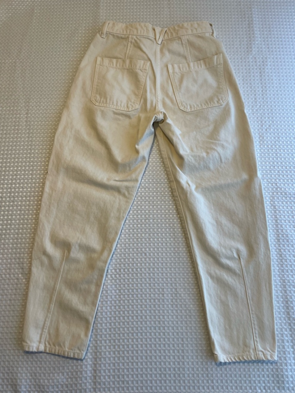 Veronica Beard Charlie High Rise Barrel Leg Cream Carpenter Jeans Size 26 - Picture 4 of 7